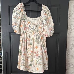 abercrombie & fitch emerson linen-blend mini dress